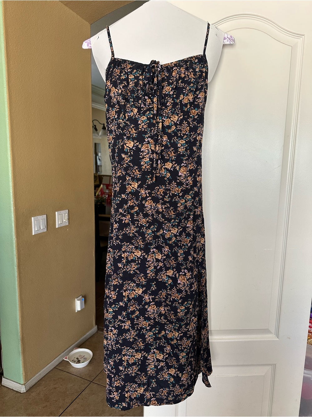 Black Floral Slip Dress